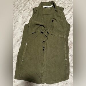Kelly Renee Olive Green Open Front Utility Women's Vest